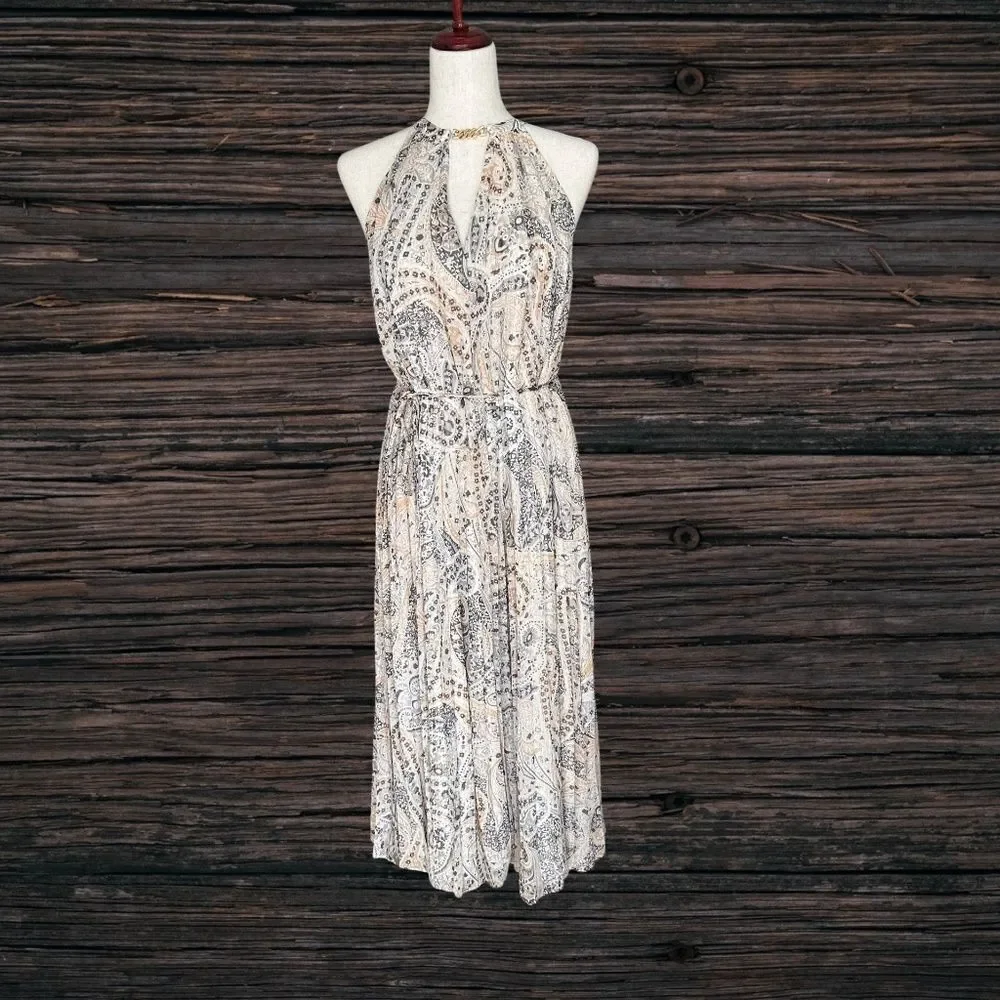 NWT Ann Taylor Halter Top Lined Maxi Pleated Flowing Dress Med - Picture 16 of 16